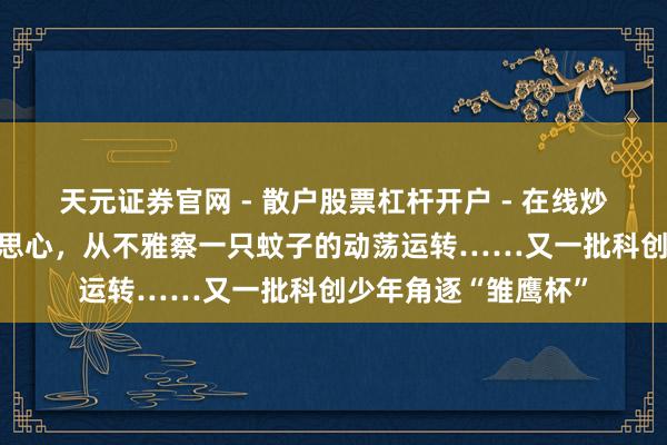 天元证券官网 - 散户股票杠杆开户 - 在线炒股如何配资注册 意思心，从不雅察一只蚊子的动荡运转……又一批科创少年角逐“雏鹰杯”