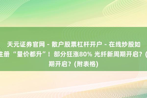 天元证券官网 - 散户股票杠杆开户 - 在线炒股如何配资注册 “量价都升”！部分狂涨80% 光纤新周期开启？(附表格)
