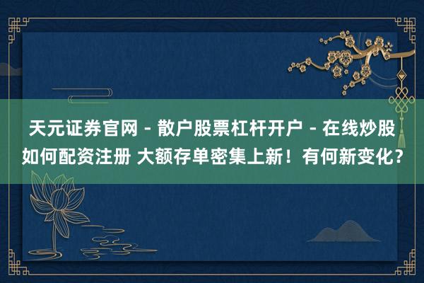 天元证券官网 - 散户股票杠杆开户 - 在线炒股如何配资注册 大额存单密集上新！有何新变化？